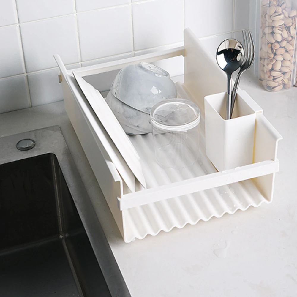 

Multifunctional Kitchen Dish Drying Rack Sink Drain Dish Rack Utensil Holder Cutlery Tray Home Kitchen Storage Box