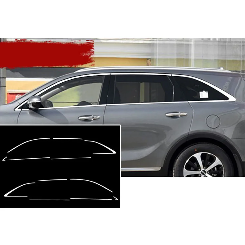 Lsrtw2017 304 нержавеющая сталь окна автомобиля планки для kia sorento 2009 2010 2011 2012 2013