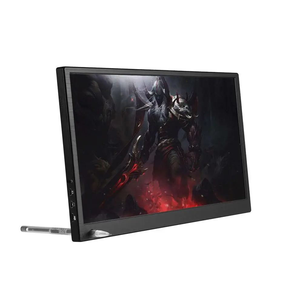 

BEESCLOVER 1pc ABS Portable Monitor 15.6 Inch IPS Screen HDR Displayer for PS4 PRO for Switch Leather Case Dual Speakers