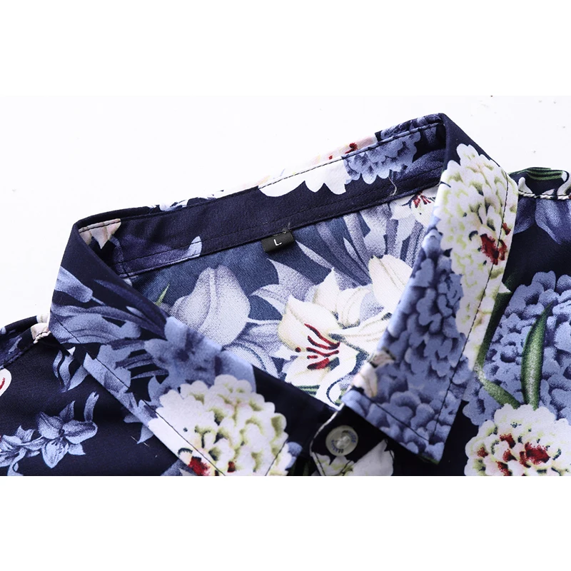 

Summer Fashion Men's Short Sleeve Shirts Floral Printed Hawaiian Shirt Male Regular Fit Vacation Flower Beach Shirts 5XL 6XL 7XL