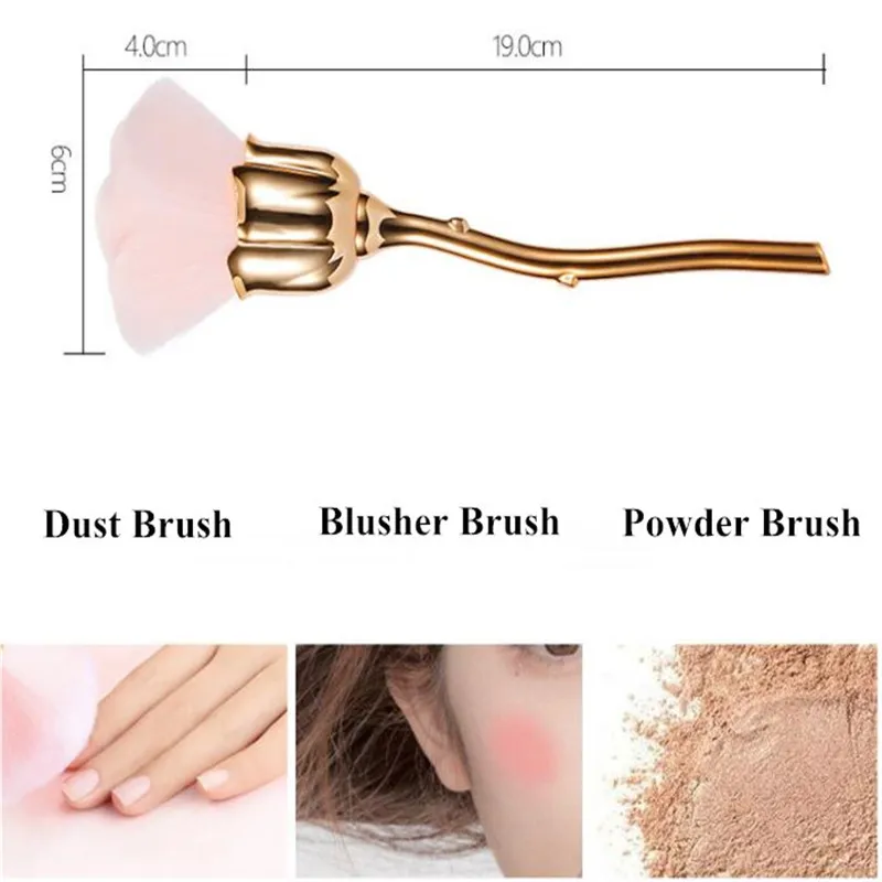 Rose Shape Duster Cleaner Nail Art Manicure Pedicure Powder Remover Cleaning Brush Tool Makeup Blush D220 | Красота и здоровье