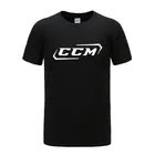 Мужская хлопковая футболка CCM, однотонная мужская футболка с коротким рукавом, топы, 2021