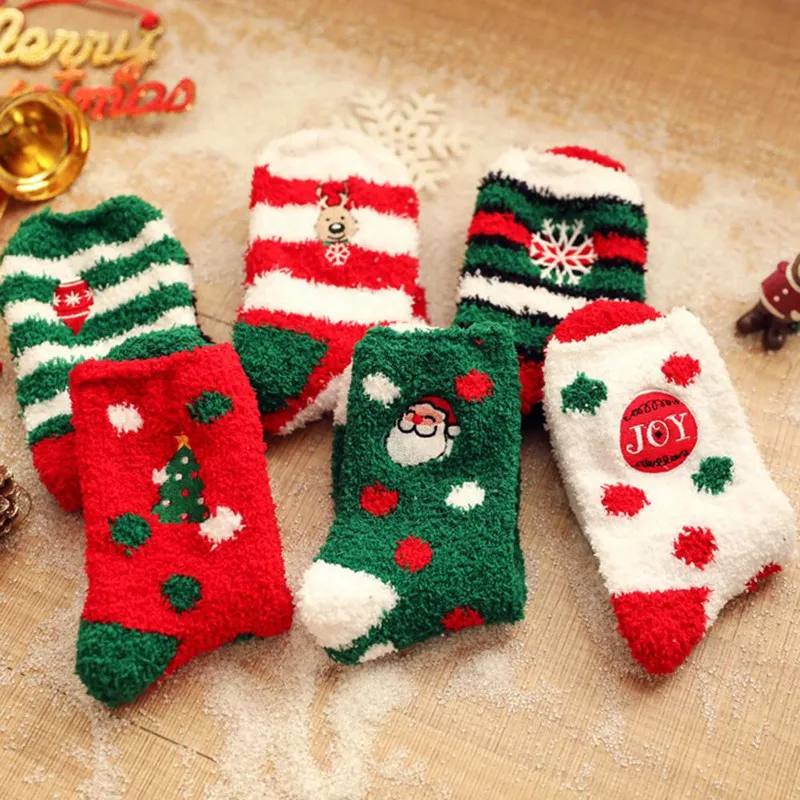 Рождественские носки с милым дизайном животных подарок объемные пушистые