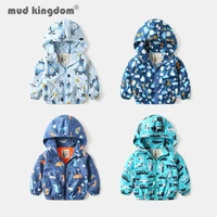 mudkingdom little boy hooded jack fashion zipper print cartoon spring summer windbreaker for toddler sun protection clothing