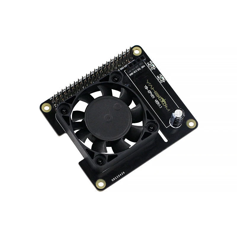 Умный контроль скорости вентилятора Raspberry Pi 4 температуры ЖК дисплей охлаждающий