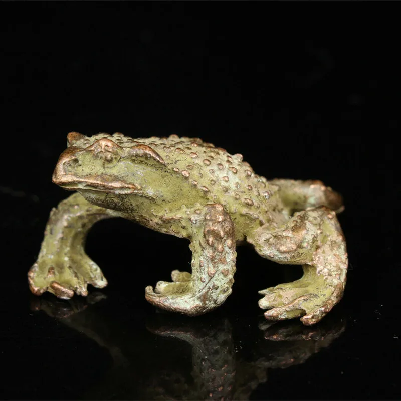 Китай (материк) старый Коллекционная ручной резной красный Медь статуя жабы