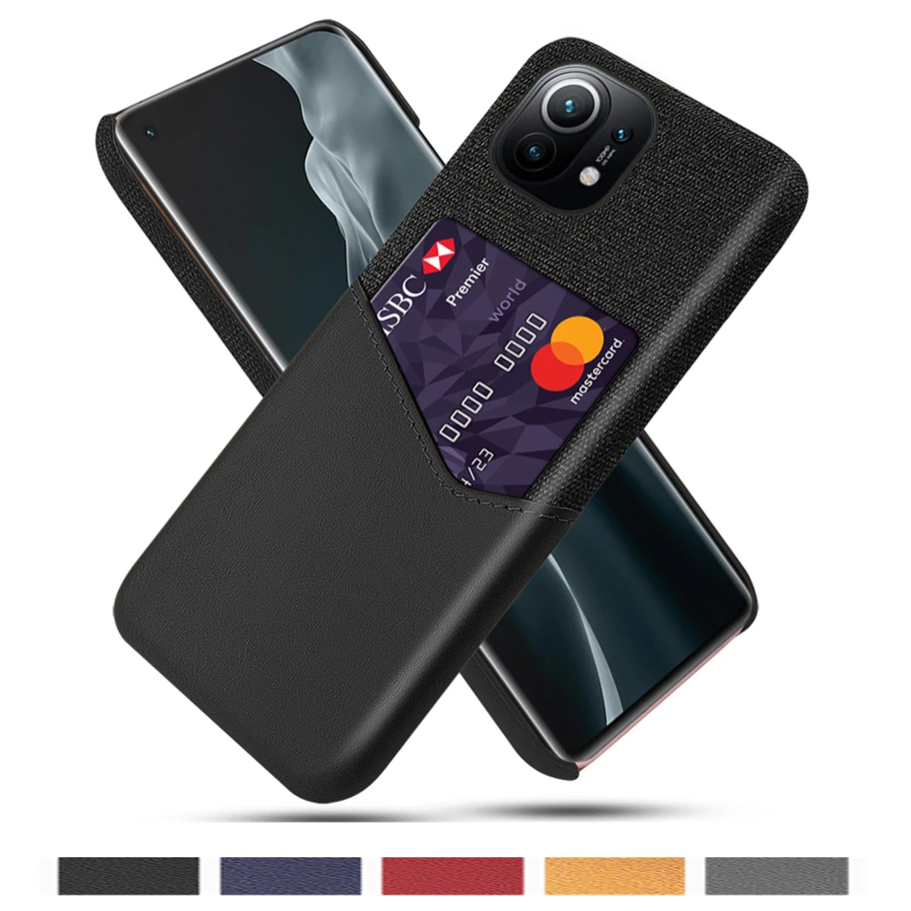 Деловой чехол для Xiaomi Mi 11 X3 NFC 8 9 SE 10 9T Note Lite из искусственной кожи со слотом карт Redmi