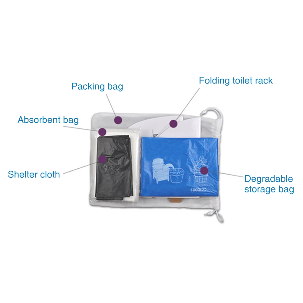 

Camping Toilet Stable Hiking Traffic Jam Clean Outdoor Activities Car Commode Removing Odors TripTips Durable Portable Folding