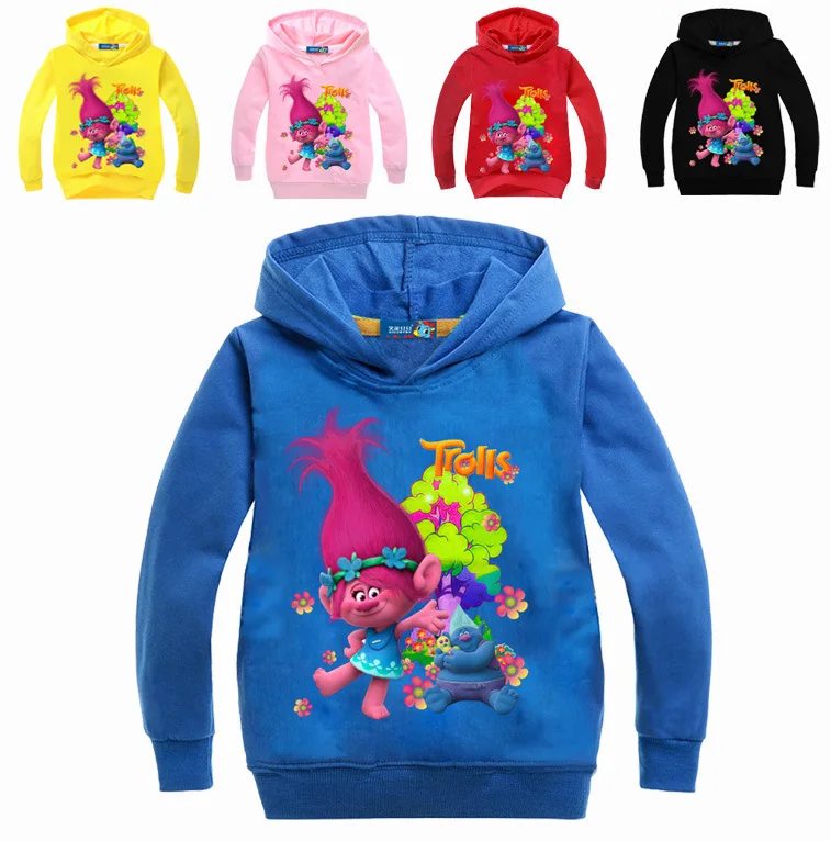 Осенняя одежда для детей свитшот с принтом троллей детская девочек от 5 до 12