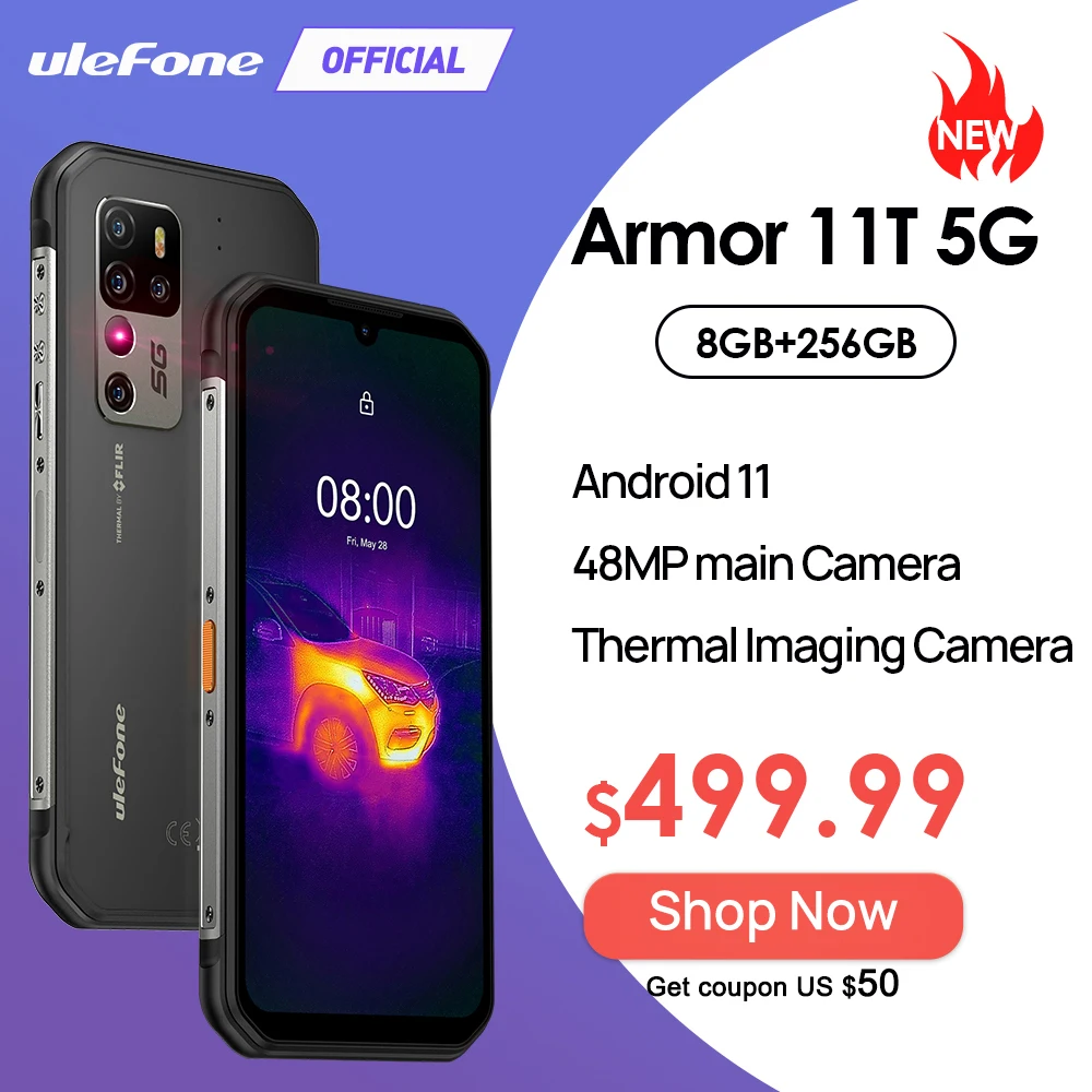 Ulefone Armor 11T 5G прочный мобильный телефон FLIR®Термальность изображений Камера