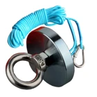 Сильный Круглый дисковый магнит, рыболовный Неодимовый мощный спасательный обнаруживающий магниты, прочный веревочный болт, кольцо, тяговый кронштейн для подъемника, горшок