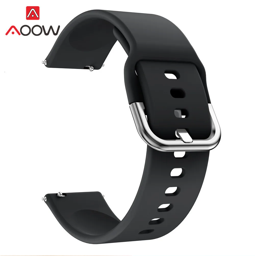 20 мм силиконовый ремешок для часов samsung Galaxy Watch Active 2 42 мм gear S2 huawei Garmin Amazfit Active2 сменный Браслет ремешок