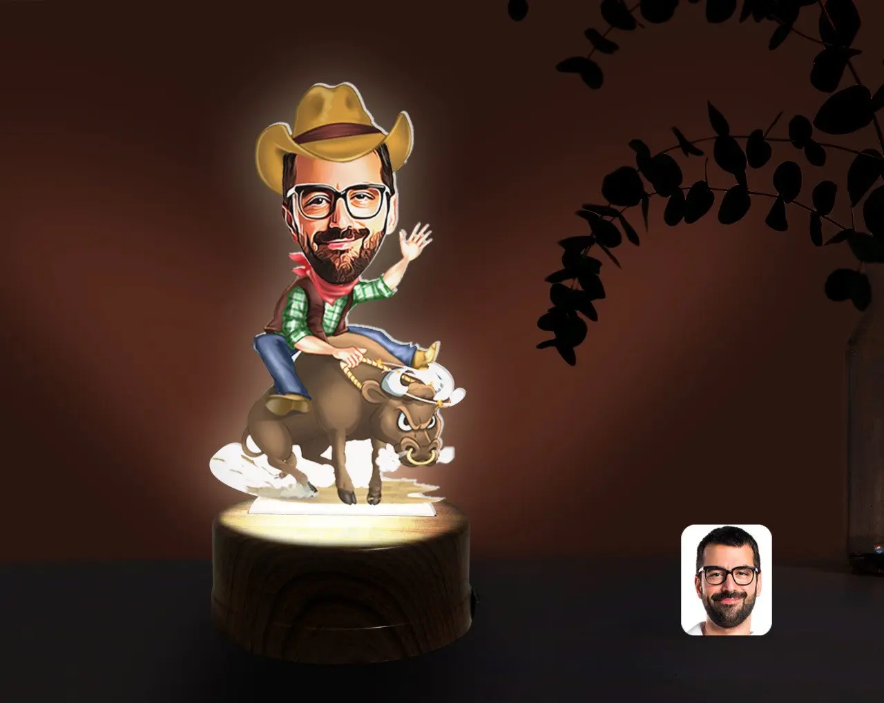 

Personalised Rodeo Caricature Of DECORATIVE 3D TRINKET LED Illuminated Night Lambası-1 Reliable Modern Simple Gift Special Design Good quality