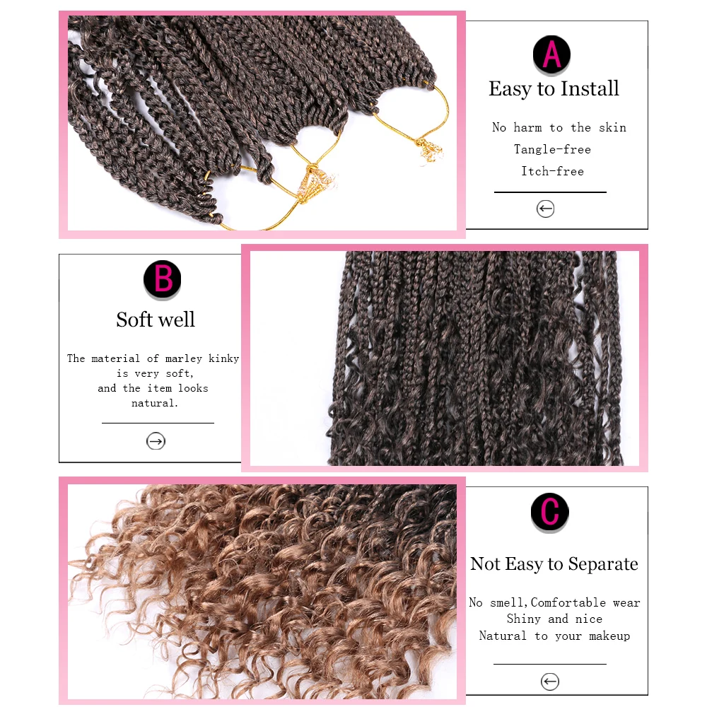 22 дюйма речная коробка косы синтетические волосы для наращивания вязания