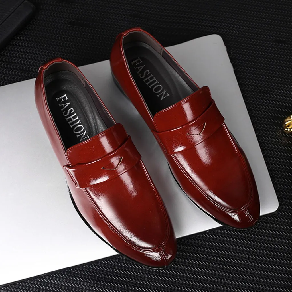 

Business Dress Men Formal Shoes Wedding Pointed Toe Fashion PU Leather Shoes Flats Oxford Shoes For Men zapatos de hombre 8.24