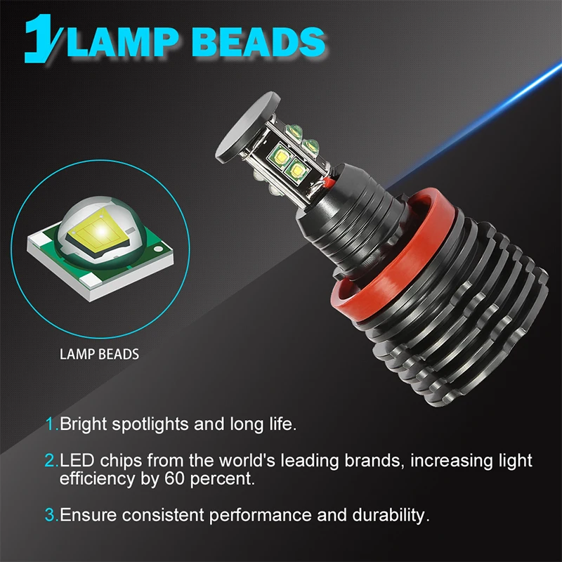 2 шт./компл. H8 светодиодный ангельские глазки кольцевые светодиодные огни