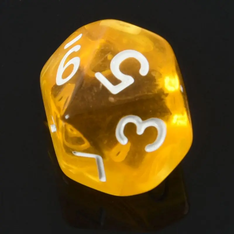 10-Dices D10 10-сторонняя игральная кость из драгоценного камня для РПГ Подземелья и Драконы настольные игры прозрачный желтый