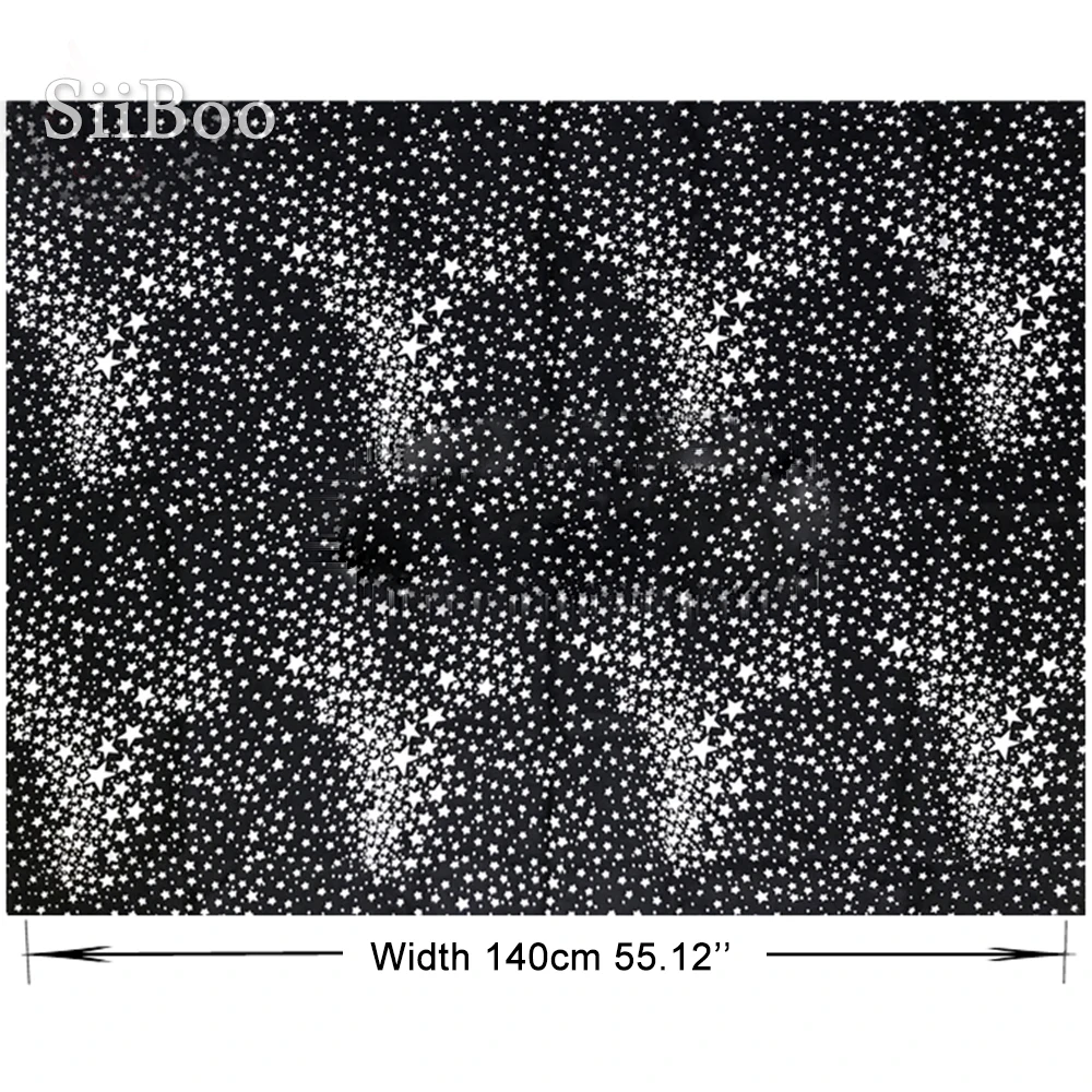 Жаккардовая парча в американском стиле черно-белая со звездами ткань для платья