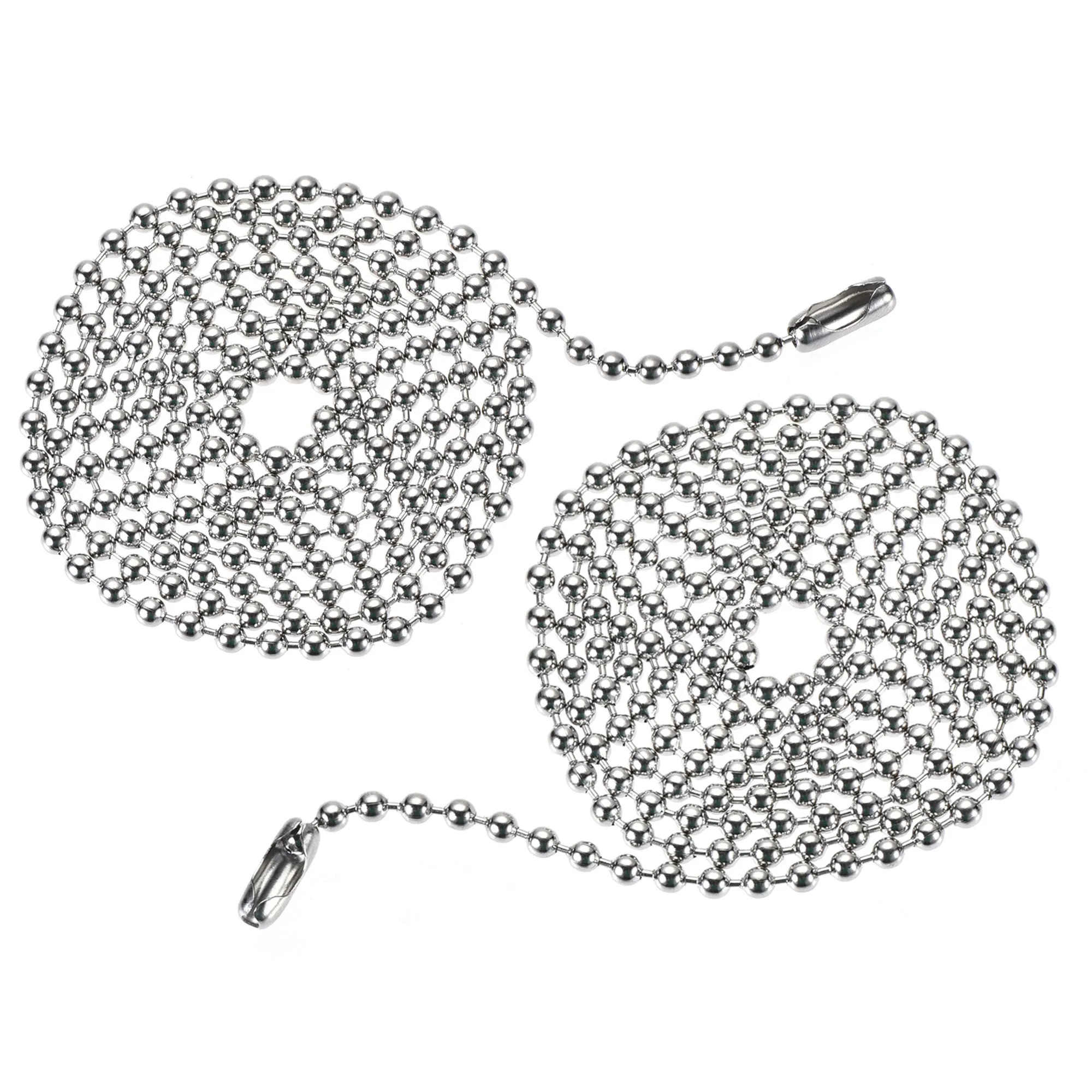 

Uxcell Pull Chain Extension 2.62 Ft Stainless Steel 3.0mm Beaded for Light Fan 2 Pcs