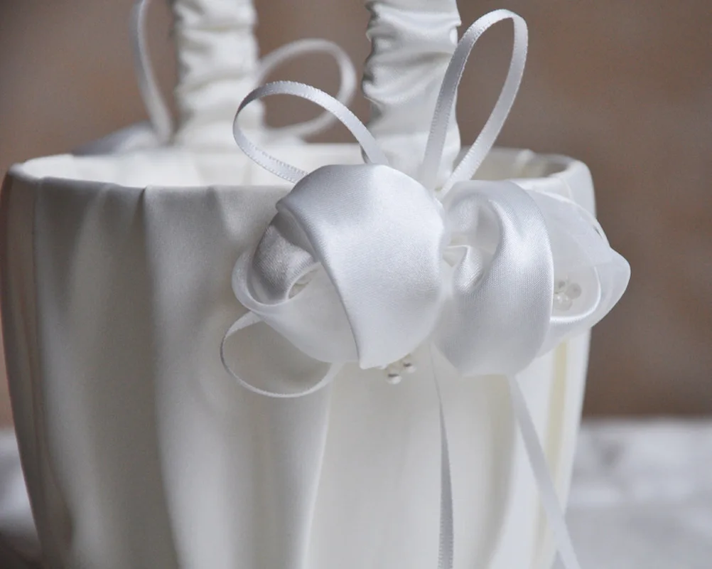 Свадебная кружевная лента с бантом корзина для цветов праздвечерние Милая