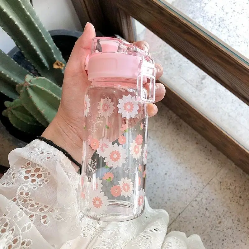 Стеклянная чашка Женская Студенческая Корейская креативная водная с ветровой