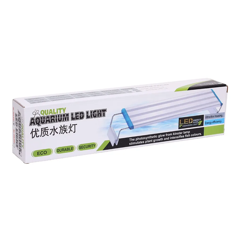 

Ultra Slim Aquarium LED Light Fish Tank Waterproof Clip on Plant Grow Lamps White/Blue LEDs Decoration Lights 220V 18-58cm Tanks