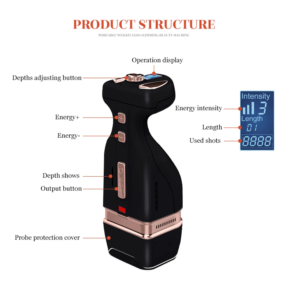Мини HIFU ультразвуковой прибор RF радиочастотная тела мышц похудение коррекция