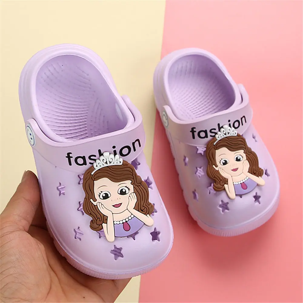 27Purple Детские тапочки Снежной королевы, Эльзы, Анны, Софии; коллекция года; обувь для плавания; детская водонепроницаемая обувь; нескользящие детские тапочки; милая обувь для девочек - Цвет: 27Purple