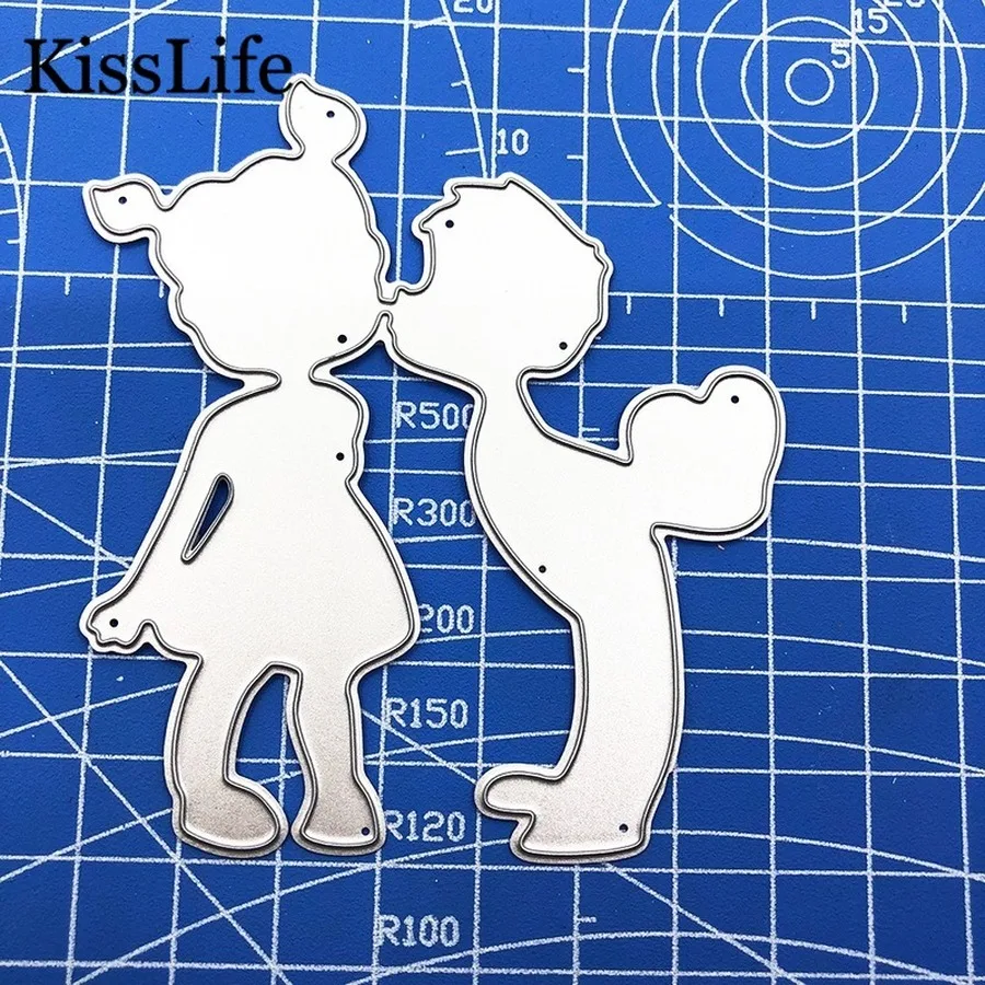 2020 New Love Couple Kissing Heart Metal Cutting Dies Alinacraft Die Cuts for Scrapbooking Card Making Valentine's Day | Дом и сад