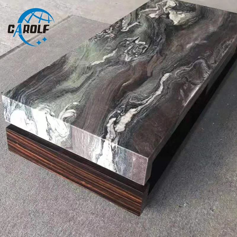 Лучшая цена домашняя мебель деревянный журнальный столик с зеленым мраморным