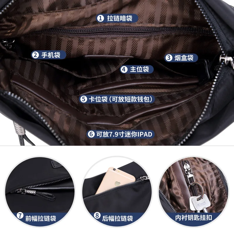

New straddle bag men's backpack men's bag single shoulder bag men's leisure Oxford cloth