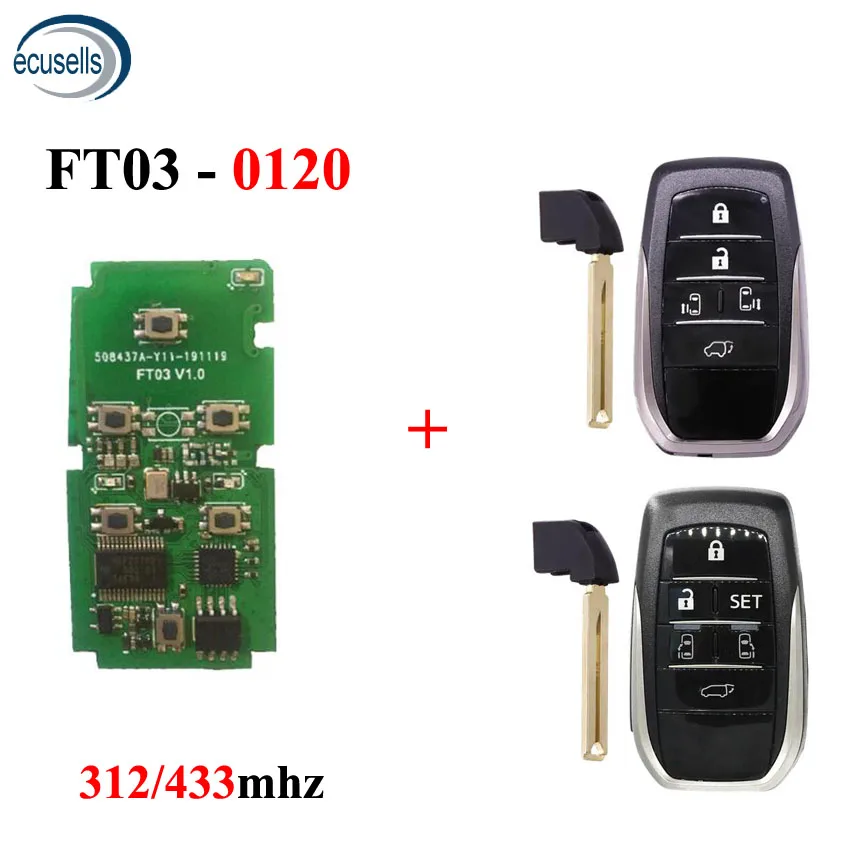 Lonsdor FT03-0120 312/433MHz Авто пульт дистанционного управления смарт-ключ forToyota/Lexus без