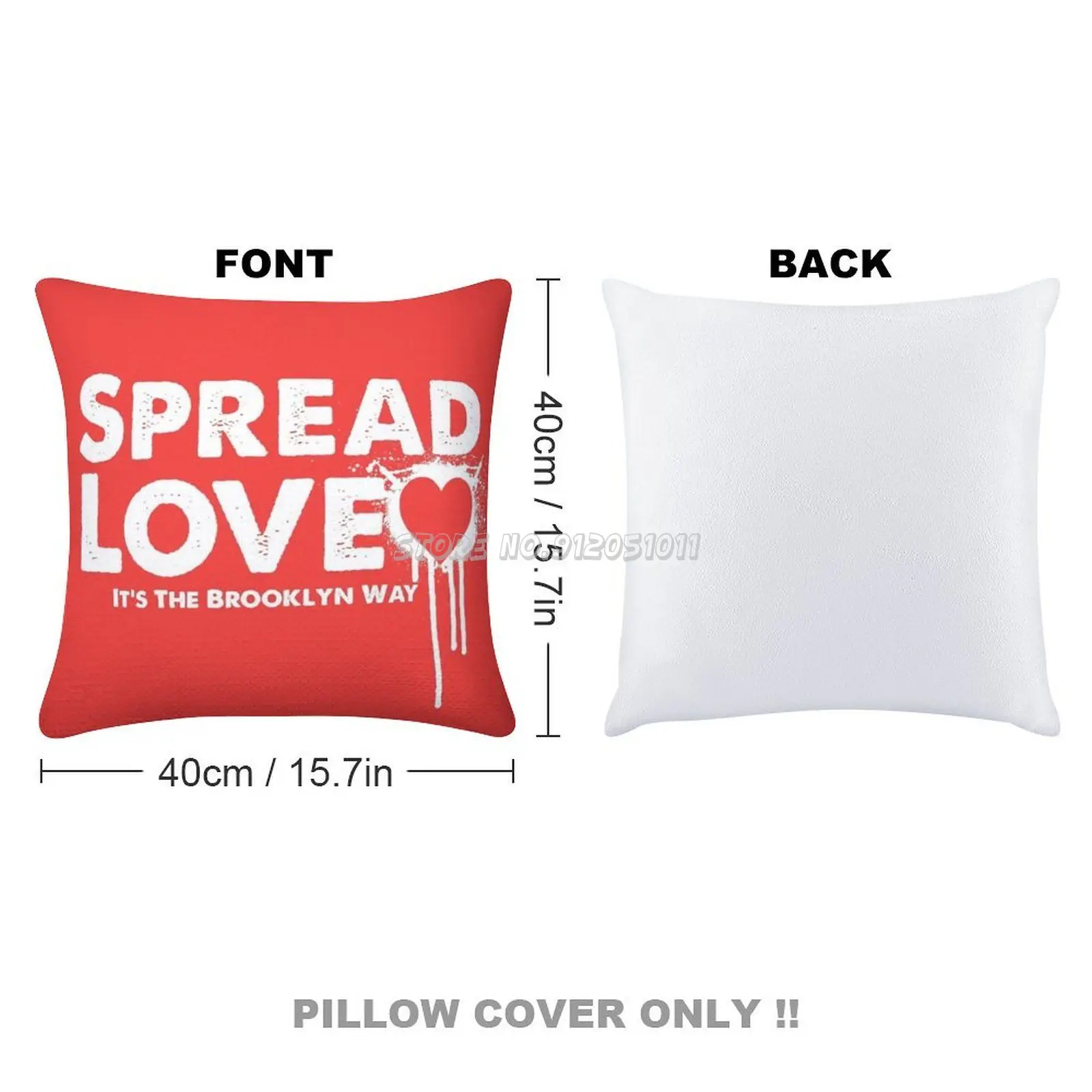 Распространять любовь Sequin Подушка пол Цитата распространение большой B I G
