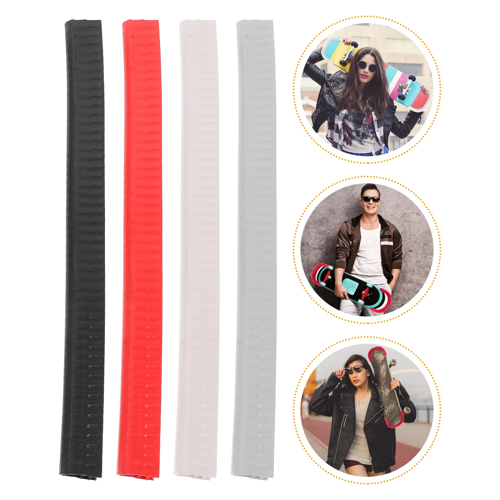 

4Pcs Skateboard Deck Covers Skateboard Front Tail Guard Strips Skateboard Prop