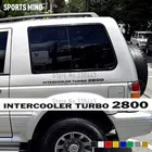 2 шт., автомобильные виниловые наклейки Intercooler Turbo 2800 для Mitsubishi Pajero Shogun Montero Delica L200 L300
