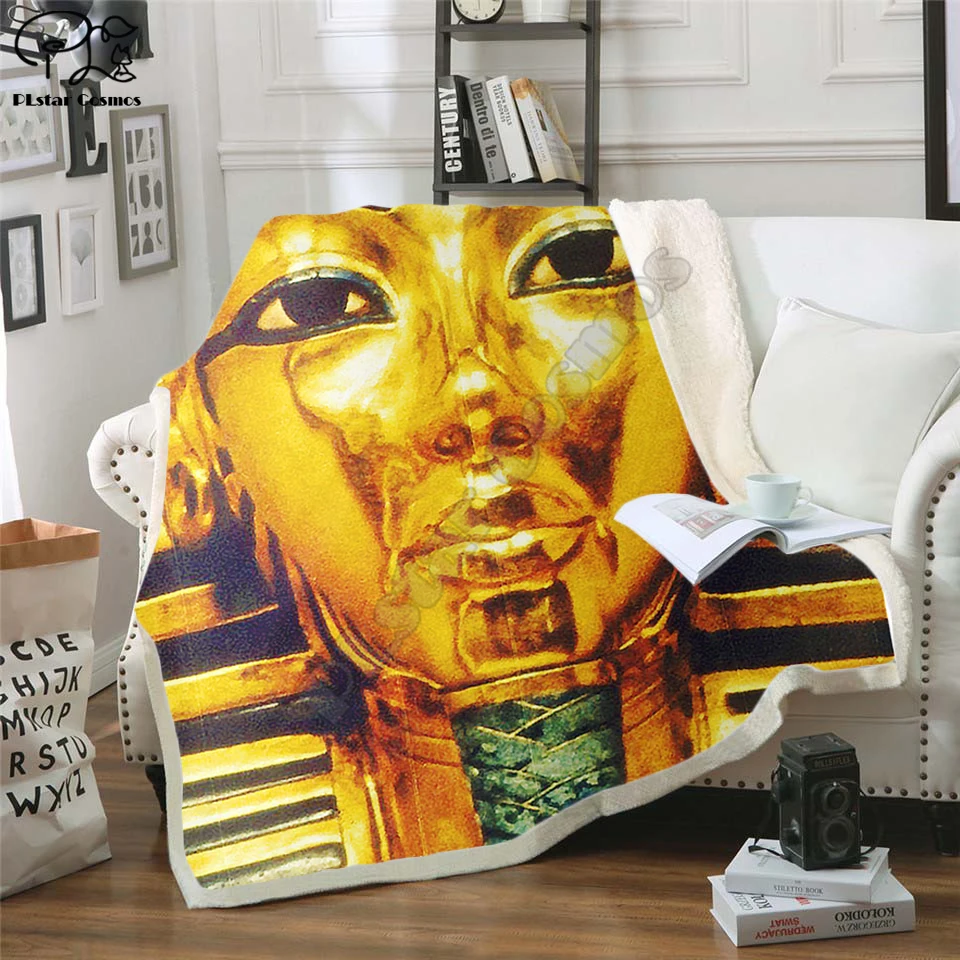 Флисовое одеяло Фараона плюшевое 3d с принтом для взрослых диван шерпа флисовое