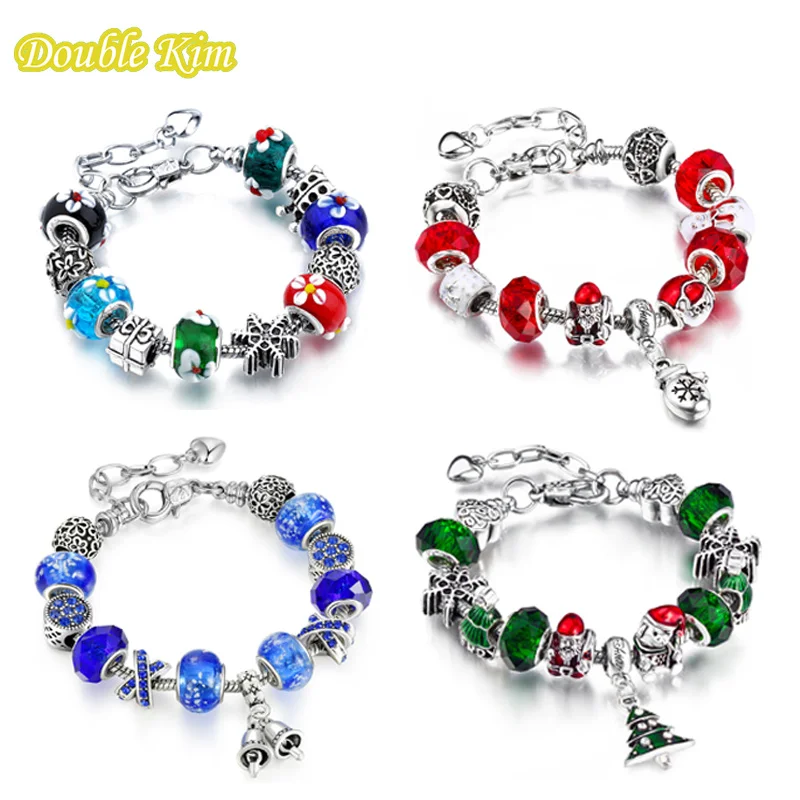 Браслет с шармами в рождественском стиле Изящные Ювелирные украшения бусины
