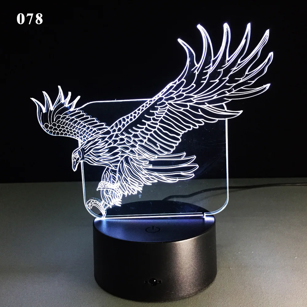 Night Light 7 Color Changing Led Kids Bedside Sasuke Modelling Lighting Fixtures 3D Visual Anime USB Owl Desk Lamp Home Decor | Лампы и