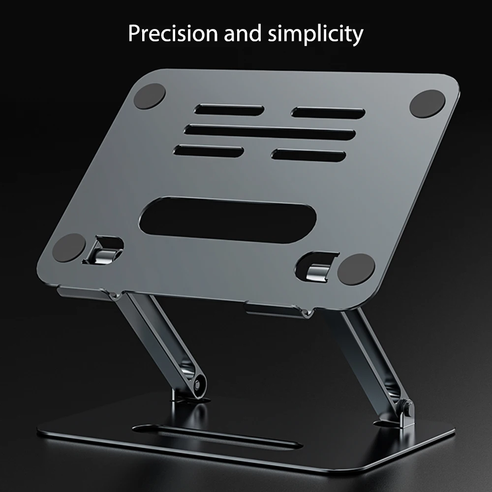 

Laptop Riser Stand Adjustable Height Aluminum Alloy Foldable Double Layer Holder for Notebook Computers