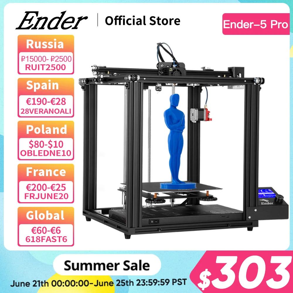 3D принтер Ender-5 Pro бесшумная плата предварительно установленная Магнитная