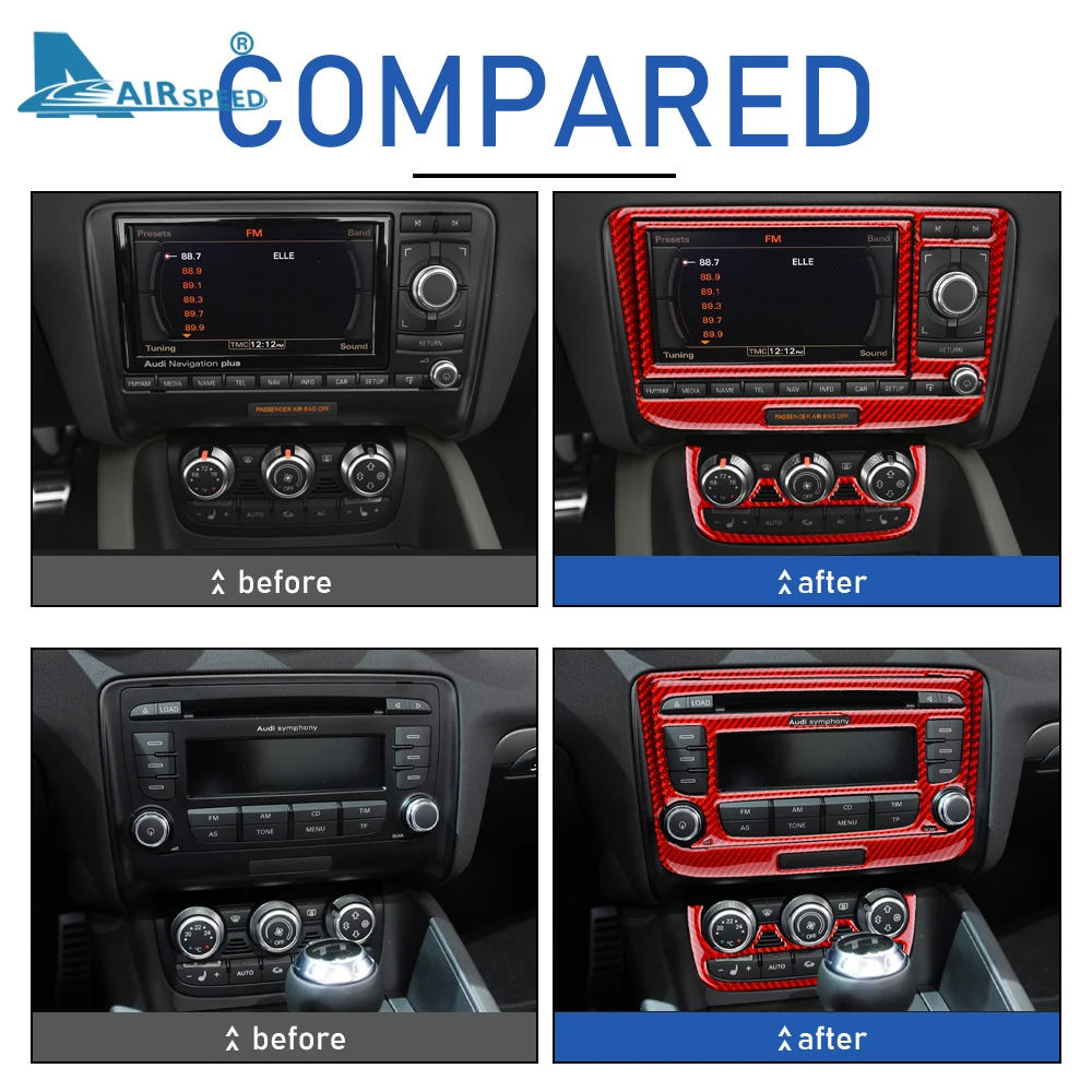 

Carbon Fiber for Audi TT MK2 2007-2014 Accessories Interior Trim Car Center Climate Control Air Conditioning CD Panel Sticker