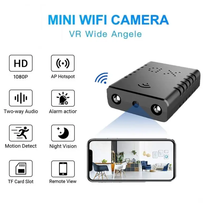 

Мини-камера видеонаблюдения с Wi-Fi, USB, 1080P