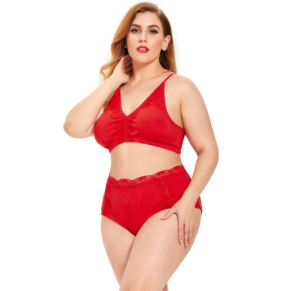 

Plus Size Set 2021 Sexy Women Push Up Bra Brief Sets French Romantic Intimate Underwear Hip Lift Panty Set daily underwear D30
