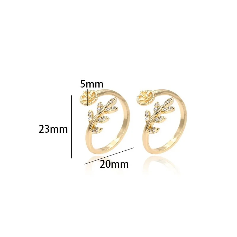 

2021 Fashion Leaves Branch Shaped Adjustable Opening Daisy Ring for Women Girls Luxury Vintage Wedding Bands Jewelry Accessories
