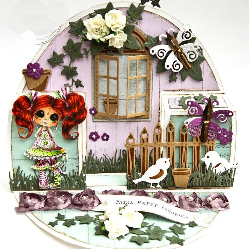 

JC Garden Fence Decoration Metal Cutting Dies DIY for Scrapbooking Dies Cut Handmade Shape Stencil Craft Mold Decor New Design