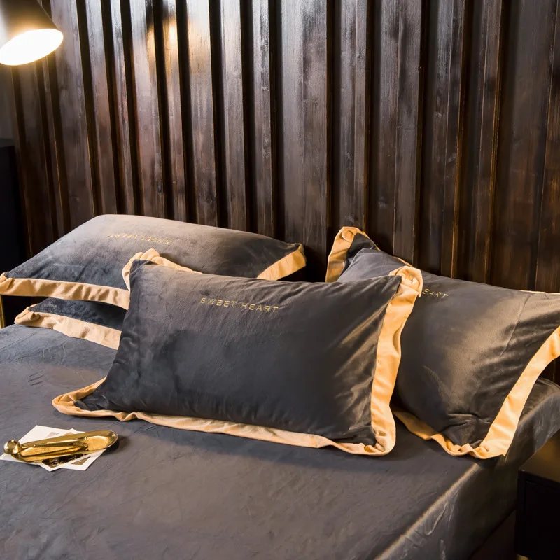 Зимний Бархатный комплект постельного белья из кораллового флиса пододеяльник