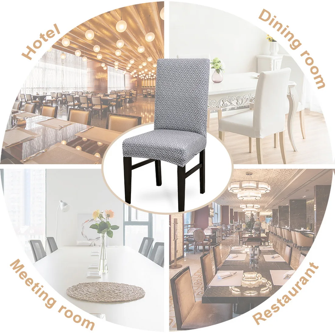 Серый Печатный Чехол для стула универсальный размер съемное моющееся сиденье