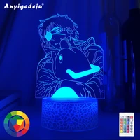 anime chainsaw man led light for bedroom decorative night light children birthday gift manga chainsaw man 3d lamp bedside