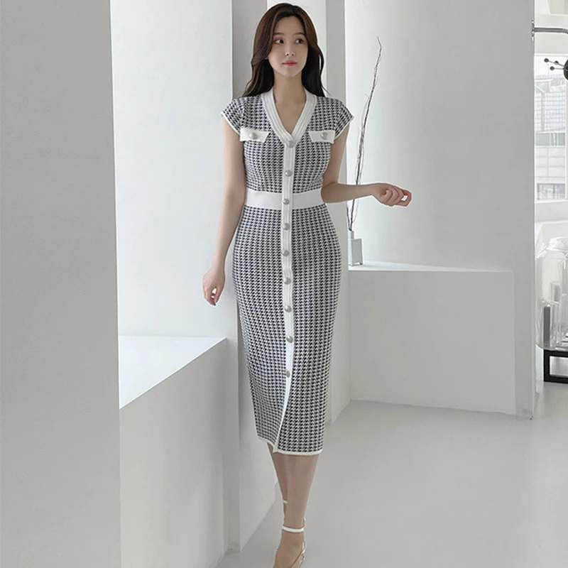 

Модные, в Корейском стиле; Сезон лето v-образный вырез миди вечерние платье женская изящная обувь из органической кожи; В винтажном стиле с к...