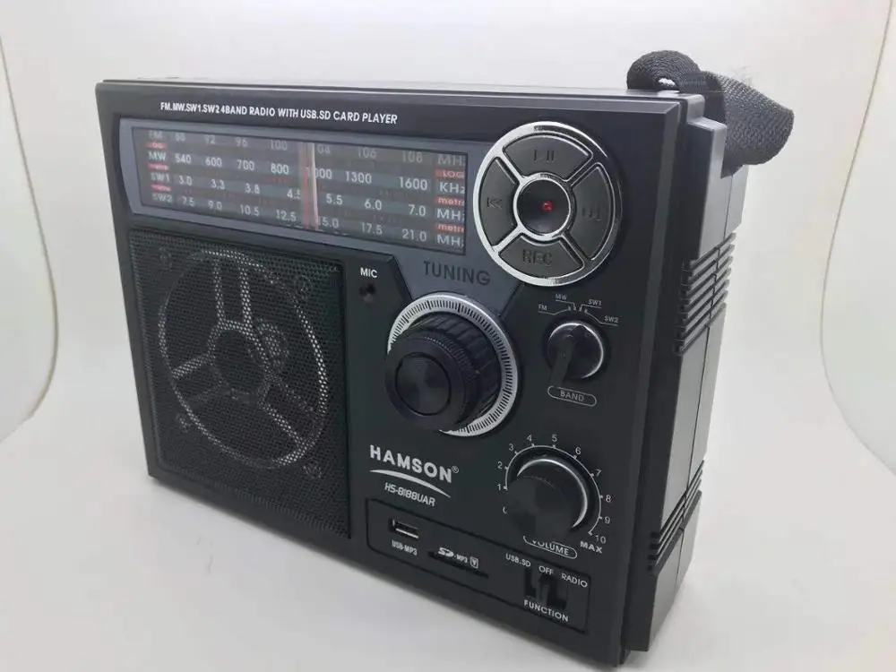 Ультрамощное классическое уличное радио и USB MP3-плеер FM/AM/SW